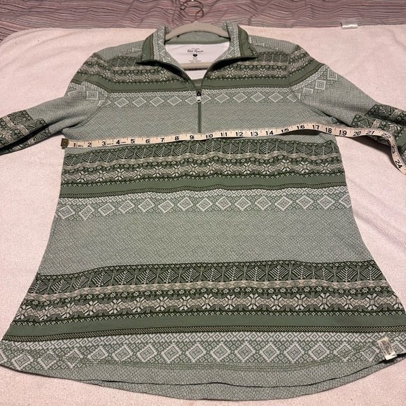 Old Ranch 1/4 Zip Pullover Sweatshirt Green Geometric Aztec Top Women Size S GUC - Picture 7 of 9